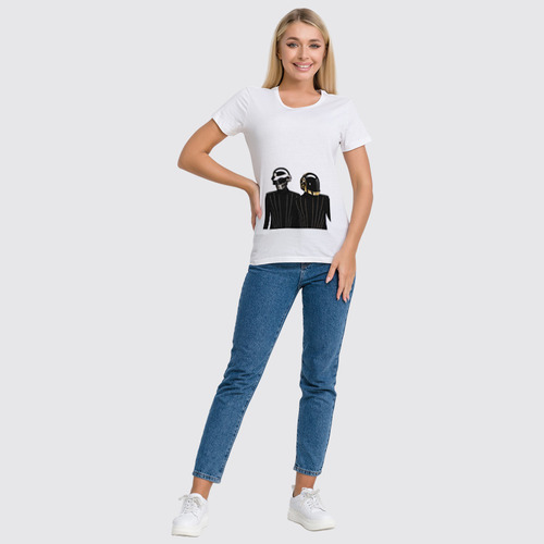 Заказать женскую футболку в Москве. Футболка классическая Daft Punk - Electoma  от KinoArt - готовые дизайны и нанесение принтов.
