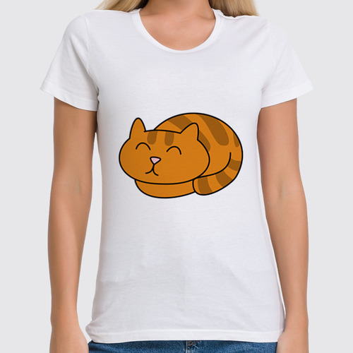 Заказать женскую футболку в Москве. Футболка классическая Кот (Cat) от icase - готовые дизайны и нанесение принтов.