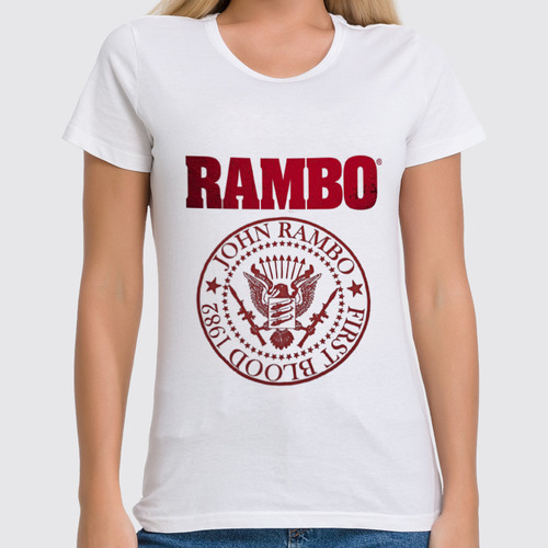 Заказать женскую футболку в Москве. Футболка классическая Rambo от Leichenwagen - готовые дизайны и нанесение принтов.