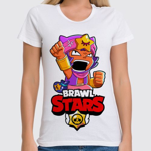 Заказать женскую футболку в Москве. Футболка классическая BRAWL STARS SANDY  от geekbox - готовые дизайны и нанесение принтов.