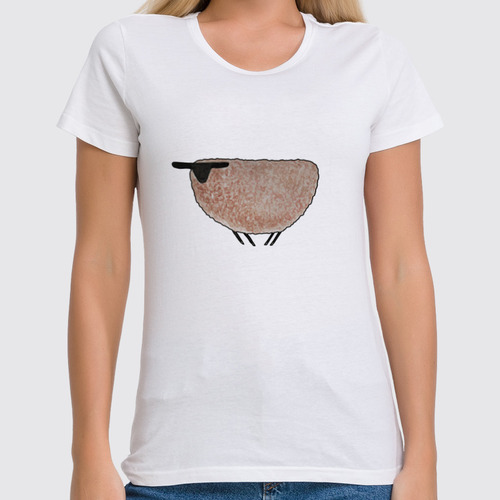 Заказать женскую футболку в Москве. Футболка классическая SHEEP ONE от polinanikm@gmail.com - готовые дизайны и нанесение принтов.