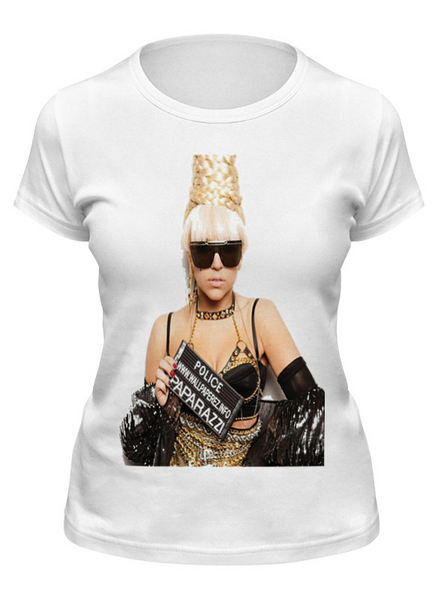 Заказать женскую футболку в Москве. Футболка классическая Lady Gaga-Paparazzi от charmed - готовые дизайны и нанесение принтов.