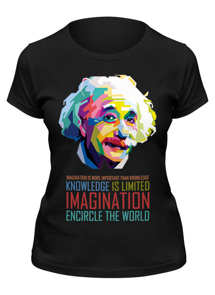 Заказать женскую футболку в Москве. Футболка классическая Альберт Эйнштейн от geekbox - готовые дизайны и нанесение принтов.