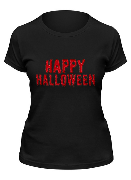 Заказать женскую футболку в Москве. Футболка классическая Happy Halloween от CoolDesign - готовые дизайны и нанесение принтов.