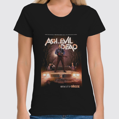 Заказать женскую футболку в Москве. Футболка классическая Ash vs Evil Dead / Эш против зловещих мертвецов от KinoArt - готовые дизайны и нанесение принтов.