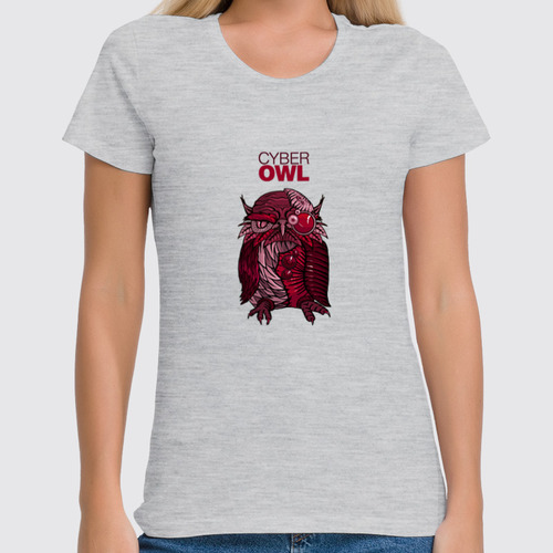 Заказать женскую футболку в Москве. Футболка классическая Cyber Owl от Leichenwagen - готовые дизайны и нанесение принтов.