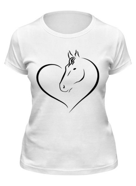 Заказать женскую футболку в Москве. Футболка классическая Милая лошадь от Zamula - готовые дизайны и нанесение принтов.