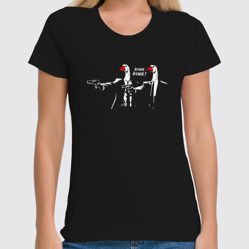 Заказать женскую футболку в Москве. Футболка классическая Криминальное гусиво от T-shirt print  - готовые дизайны и нанесение принтов.