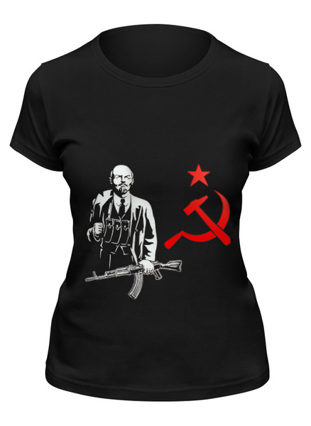 Заказать женскую футболку в Москве. Футболка классическая Ленин от madw - готовые дизайны и нанесение принтов.