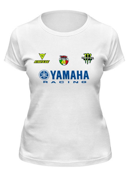 Заказать женскую футболку в Москве. Футболка классическая Yamaha Racing от Illson Pride - готовые дизайны и нанесение принтов.