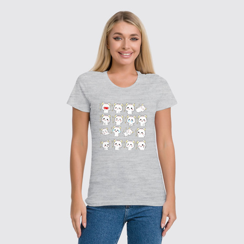 Заказать женскую футболку в Москве. Футболка классическая Котики от T-shirt print  - готовые дизайны и нанесение принтов.