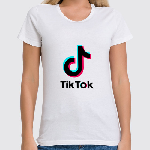Заказать женскую футболку в Москве. Футболка классическая TikTok  от DESIGNER   - готовые дизайны и нанесение принтов.