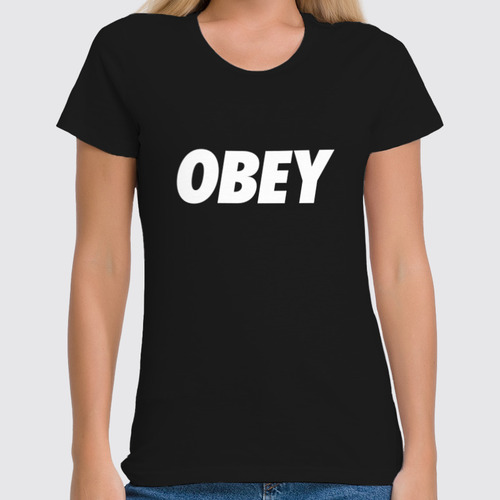 Заказать женскую футболку в Москве. Футболка классическая OBEY  от DESIGNER   - готовые дизайны и нанесение принтов.