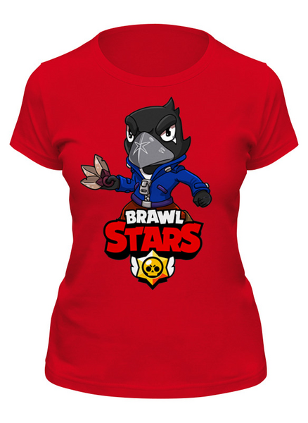 Заказать женскую футболку в Москве. Футболка классическая BRAWL STARS CROW от geekbox - готовые дизайны и нанесение принтов.