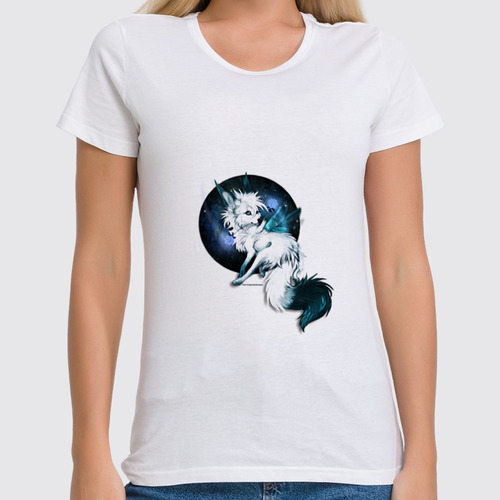 Заказать женскую футболку в Москве. Футболка классическая Белая Волчица от MariYang  - готовые дизайны и нанесение принтов.