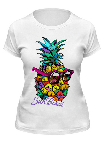Заказать женскую футболку в Москве. Футболка классическая ❖Pineapple❖ от balden - готовые дизайны и нанесение принтов.