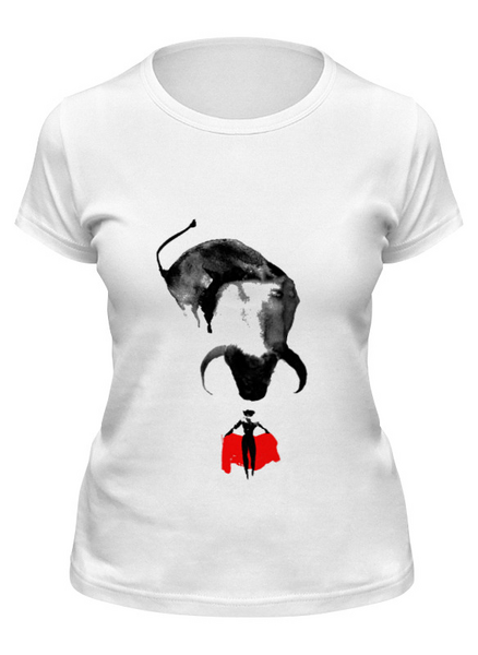 Заказать женскую футболку в Москве. Футболка классическая Коррида от vesna.sca@gmail.com - готовые дизайны и нанесение принтов.