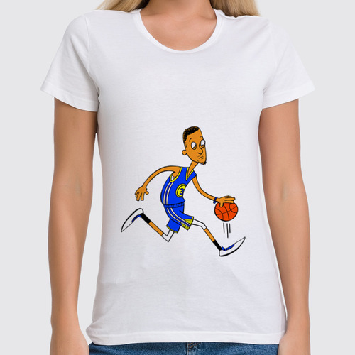 Заказать женскую футболку в Москве. Футболка классическая Баскетболист от hideo_kojima - готовые дизайны и нанесение принтов.