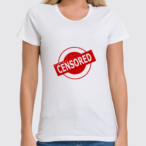 Заказать женскую футболку в Москве. Футболка классическая Цензура от MariYang  - готовые дизайны и нанесение принтов.