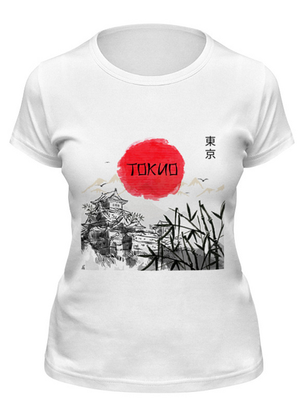 Заказать женскую футболку в Москве. Футболка классическая Токио от BeliySlon - готовые дизайны и нанесение принтов.