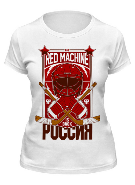 Заказать женскую футболку в Москве. Футболка классическая RUSSIAN DESIGN от balden - готовые дизайны и нанесение принтов.