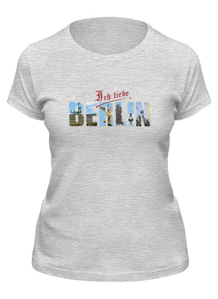 Заказать женскую футболку в Москве. Футболка классическая На память о Берлине, вариант 1-01b-de от Andy Quarry - готовые дизайны и нанесение принтов.