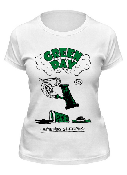 Заказать женскую футболку в Москве. Футболка классическая Green Day от geekbox - готовые дизайны и нанесение принтов.