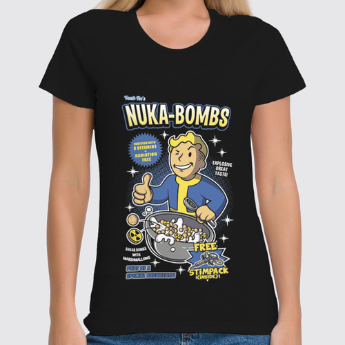 Заказать женскую футболку в Москве. Футболка классическая Vault Boy от printik - готовые дизайны и нанесение принтов.