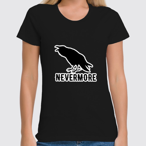 Заказать женскую футболку в Москве. Футболка классическая Nevermore от Franka  - готовые дизайны и нанесение принтов.