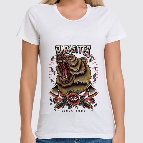 Заказать женскую футболку в Москве. Футболка классическая Grizzlie  от budil - готовые дизайны и нанесение принтов.