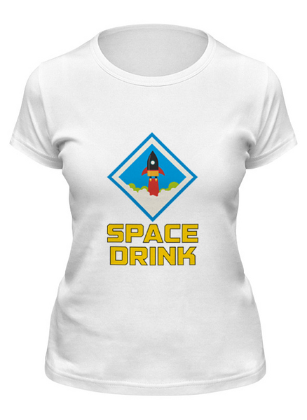Заказать женскую футболку в Москве. Футболка классическая Space Drink от The Spaceway  - готовые дизайны и нанесение принтов.