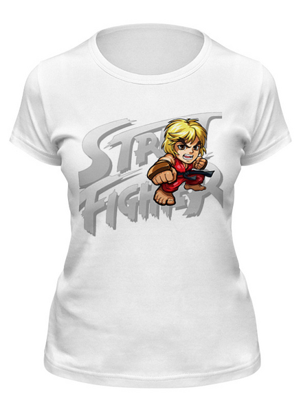Заказать женскую футболку в Москве. Футболка классическая Street Fighter #mini Ken от StreetMag - готовые дизайны и нанесение принтов.