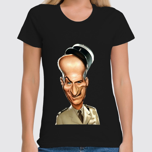 Заказать женскую футболку в Москве. Футболка классическая Louis de Funes от Leichenwagen - готовые дизайны и нанесение принтов.