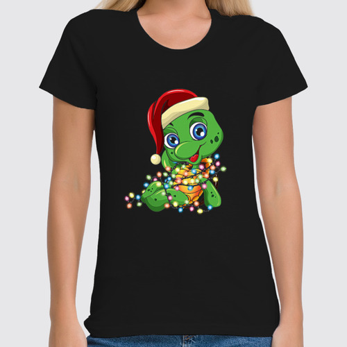 Заказать женскую футболку в Москве. Футболка классическая Рождество от T-shirt print  - готовые дизайны и нанесение принтов.