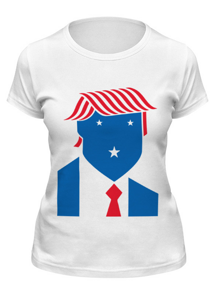 Заказать женскую футболку в Москве. Футболка классическая Дональд Трамп от fanart - готовые дизайны и нанесение принтов.
