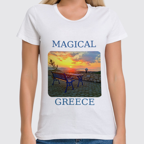 Заказать женскую футболку в Москве. Футболка классическая Магическая Греция от Marat Yazov - готовые дизайны и нанесение принтов.