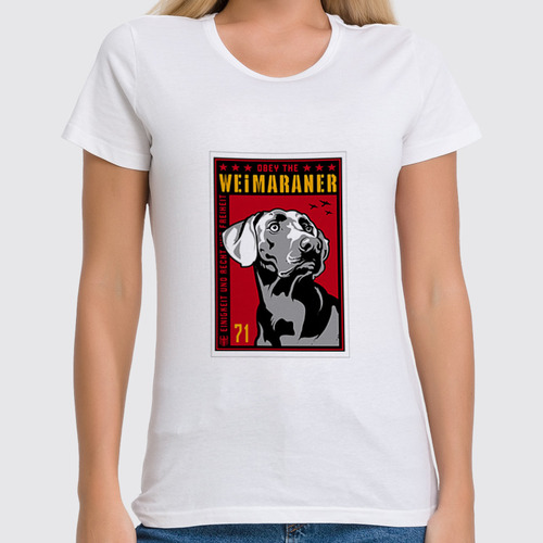 Заказать женскую футболку в Москве. Футболка классическая Собака: WEIMARANER от Виктор Гришин - готовые дизайны и нанесение принтов.