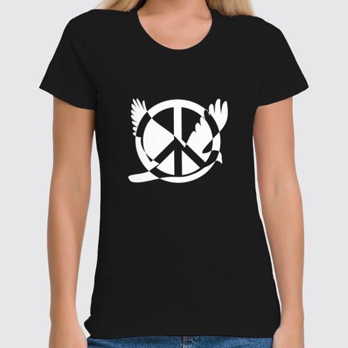 Заказать женскую футболку в Москве. Футболка классическая Символ мира от THE_NISE  - готовые дизайны и нанесение принтов.