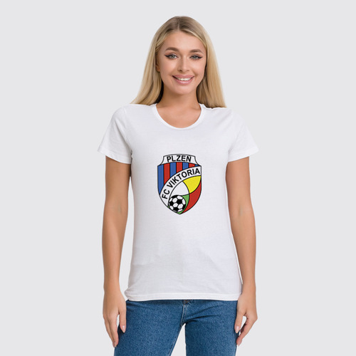 Заказать женскую футболку в Москве. Футболка классическая FC Viktoria от THE_NISE  - готовые дизайны и нанесение принтов.