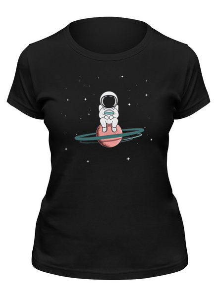 Заказать женскую футболку в Москве. Футболка классическая Космонавт на Сатурне от MariYang  - готовые дизайны и нанесение принтов.