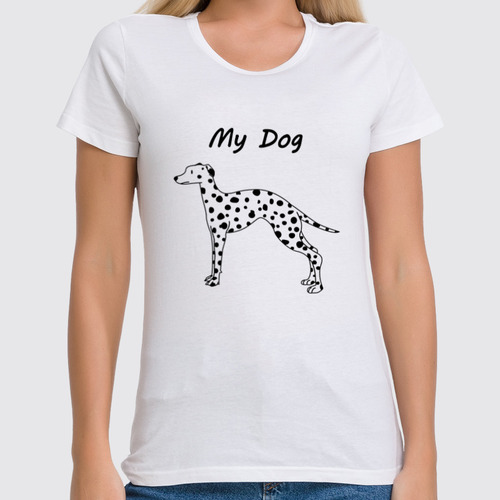 Заказать женскую футболку в Москве. Футболка классическая Моя собака/Далматинец от Nos  - готовые дизайны и нанесение принтов.