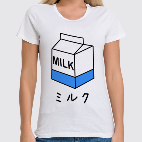 Заказать женскую футболку в Москве. Футболка классическая milk 1 от nikskiru - готовые дизайны и нанесение принтов.