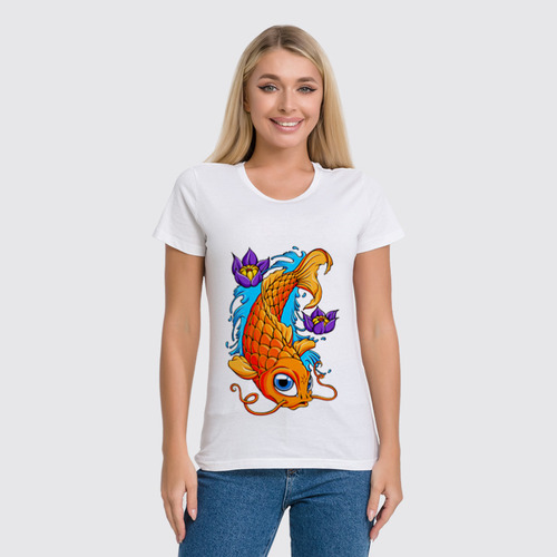 Заказать женскую футболку в Москве. Футболка классическая Fish Art от Leichenwagen - готовые дизайны и нанесение принтов.