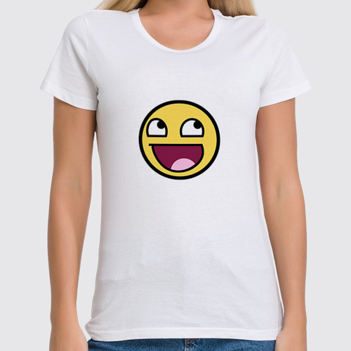 Заказать женскую футболку в Москве. Футболка классическая smile от THE_NISE  - готовые дизайны и нанесение принтов.
