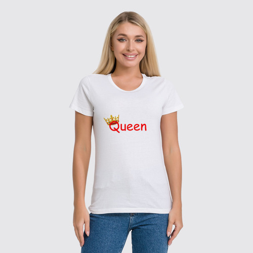 Заказать женскую футболку в Москве. Футболка классическая Queen от dosiks97 - готовые дизайны и нанесение принтов.