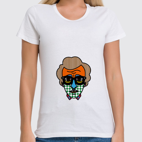 Заказать женскую футболку в Москве. Футболка классическая Woody Allen BAG от Just kidding - готовые дизайны и нанесение принтов.