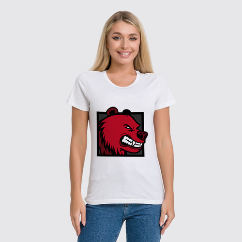 Заказать женскую футболку в Москве. Футболка классическая RED BEAR от Jimmy Flash - готовые дизайны и нанесение принтов.