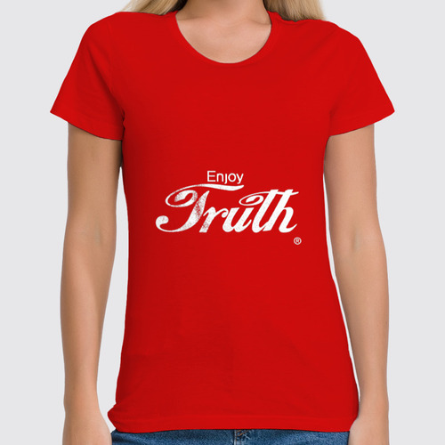 Заказать женскую футболку в Москве. Футболка классическая Coca Cola Enjoy Truth! от S.T.B. Stuff ® - готовые дизайны и нанесение принтов.