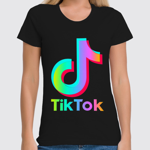 Заказать женскую футболку в Москве. Футболка классическая TIK TOK (Tik Tok video) от vista12761@rambler.ru - готовые дизайны и нанесение принтов.