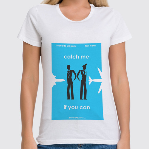 Заказать женскую футболку в Москве. Футболка классическая Catch Me от KinoArt - готовые дизайны и нанесение принтов.